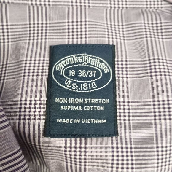Brooks Brothers Non Iron Stretch Supima Cotton Dress Shirt 18 36/37 NWOT - Picture 2 of 6